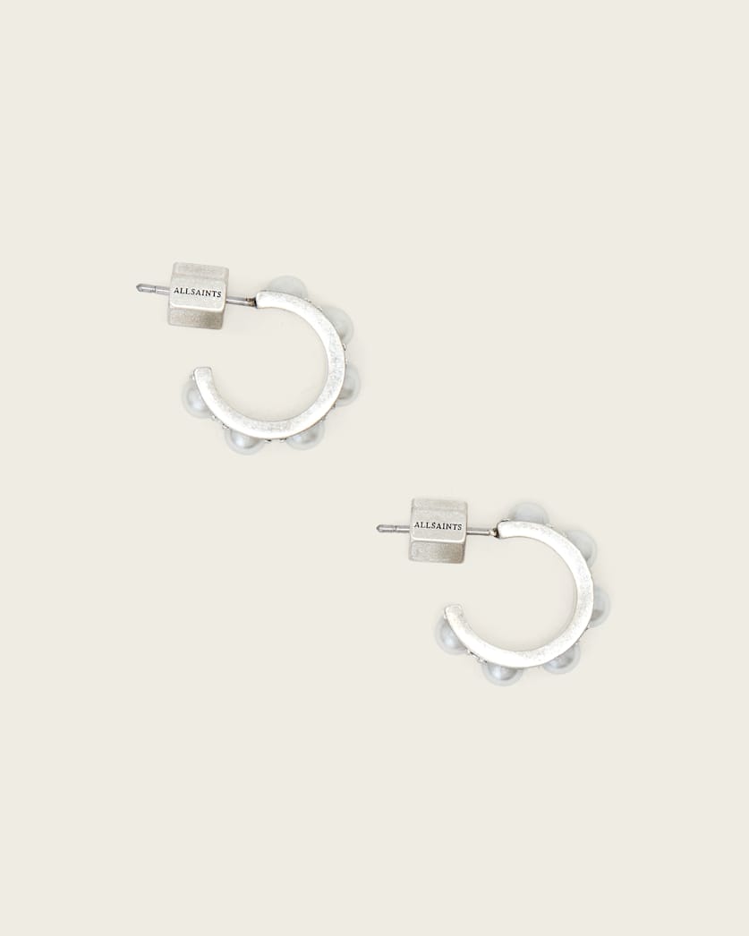 Nellie Post Back Small Earrings WARM SILVER | ALLSAINTS